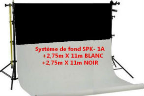 Système de fond SPK- 1A + Rouleau  Blanc 2m75 + Rouleau noir 2m75